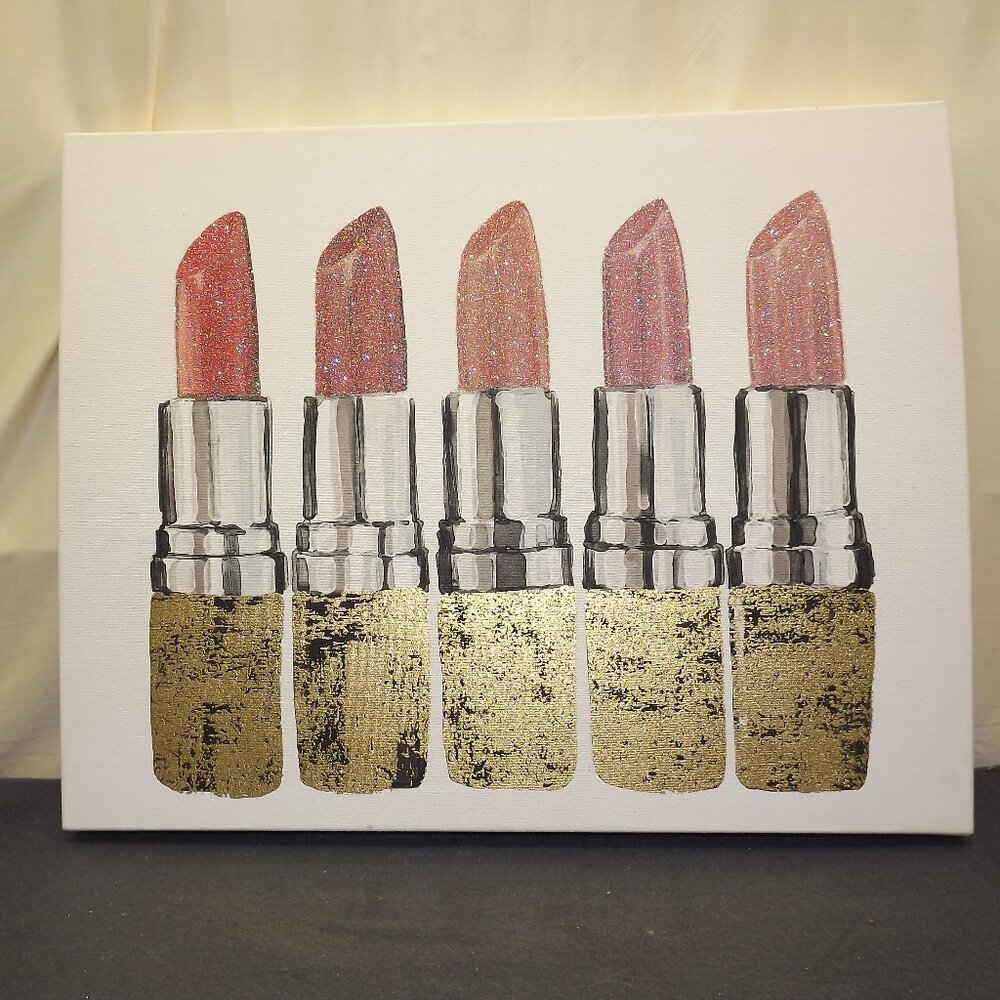 Canvas Print 5 Shades of Pink Lipstick
